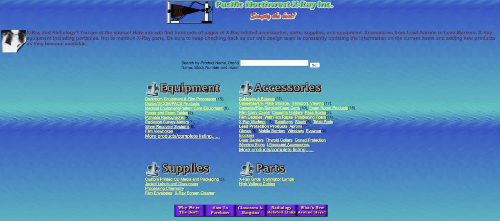 Página web de los años 90